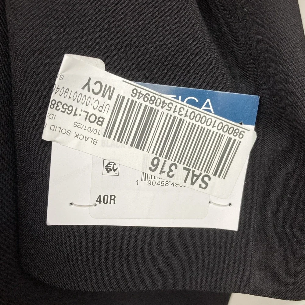 Nautica Men's Suit Blazer Jacket Size 40R Solid‎ Black E121871